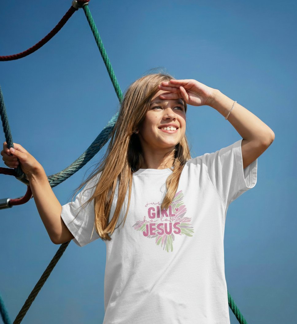 JESUS GIRL KINDER SHIRT Mini Creator T-Shirt 2.0 ST/ST Shirtee Weiß 12/14 