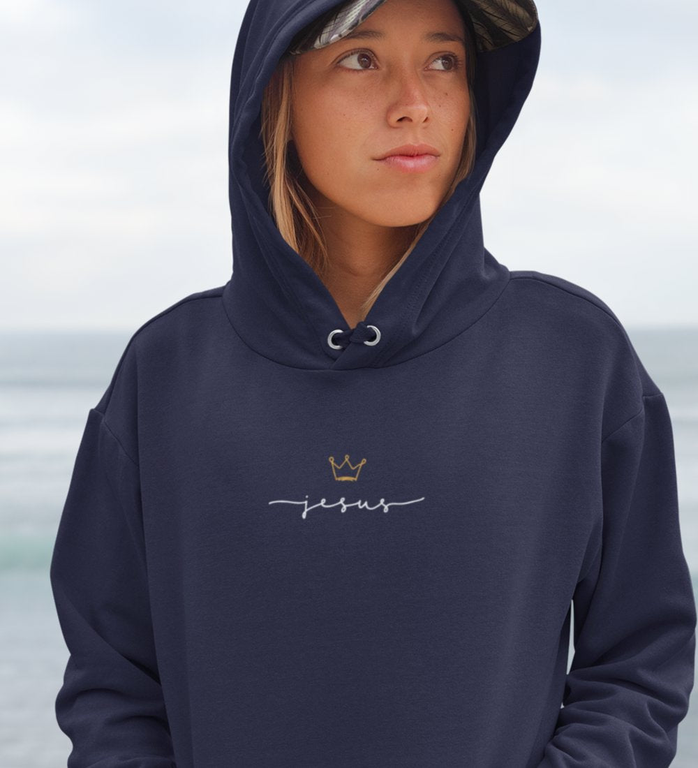 JESUS IS KING FRAUEN HOODIE Damen Organic Hoodie B&C Shirtee 