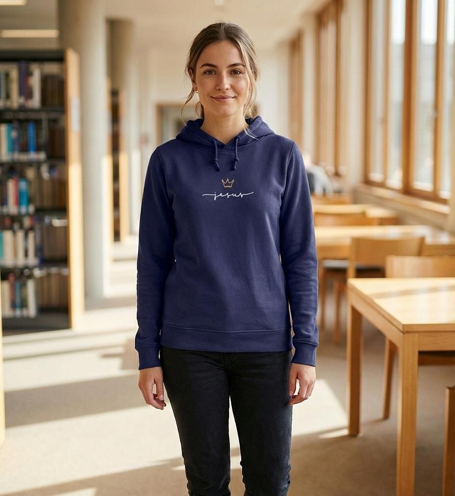 JESUS IS KING FRAUEN HOODIE Damen Organic Hoodie B&C Shirtee 