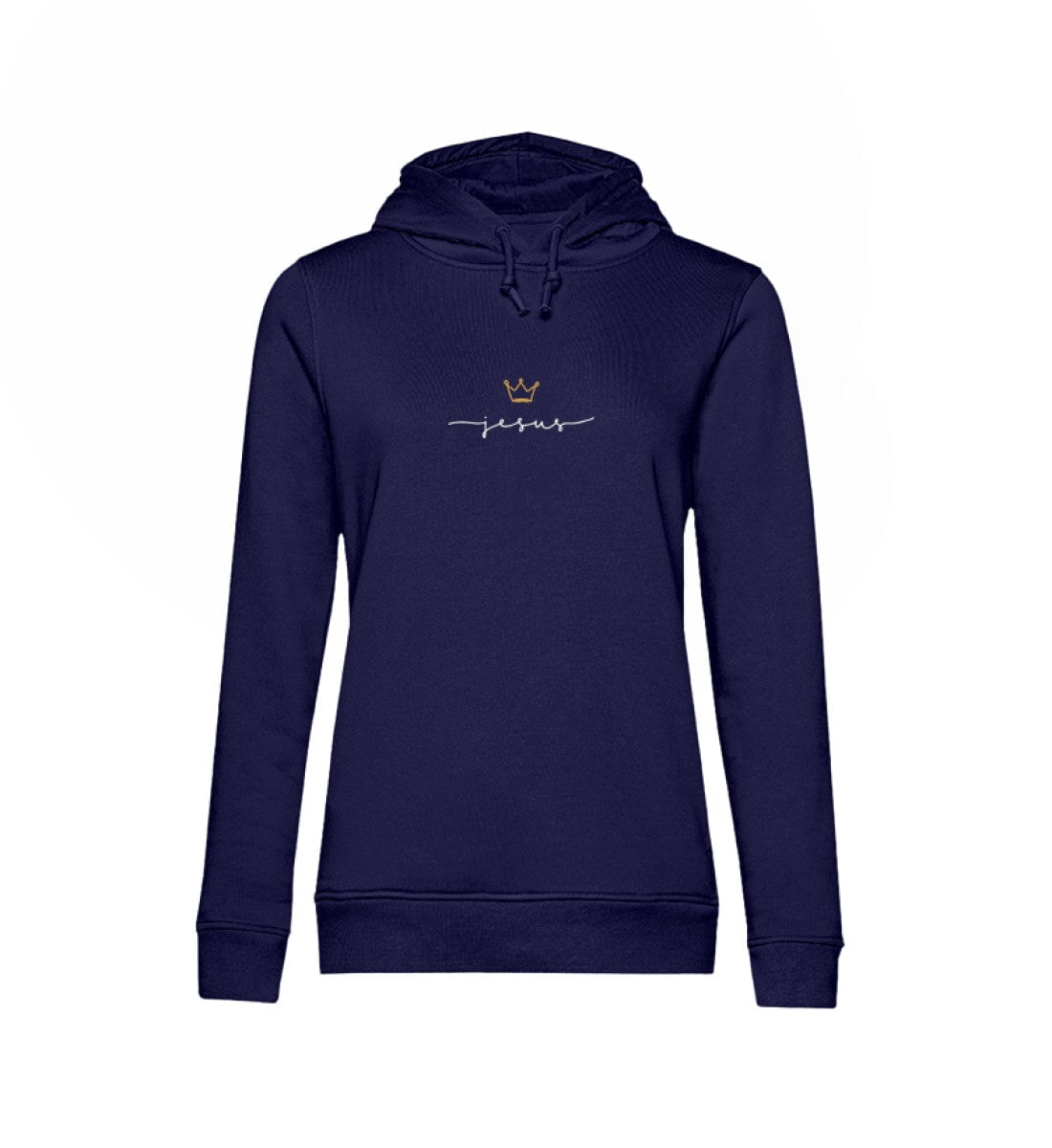 JESUS IS KING FRAUEN HOODIE Damen Organic Hoodie B&C Shirtee Dunkelblau XS 