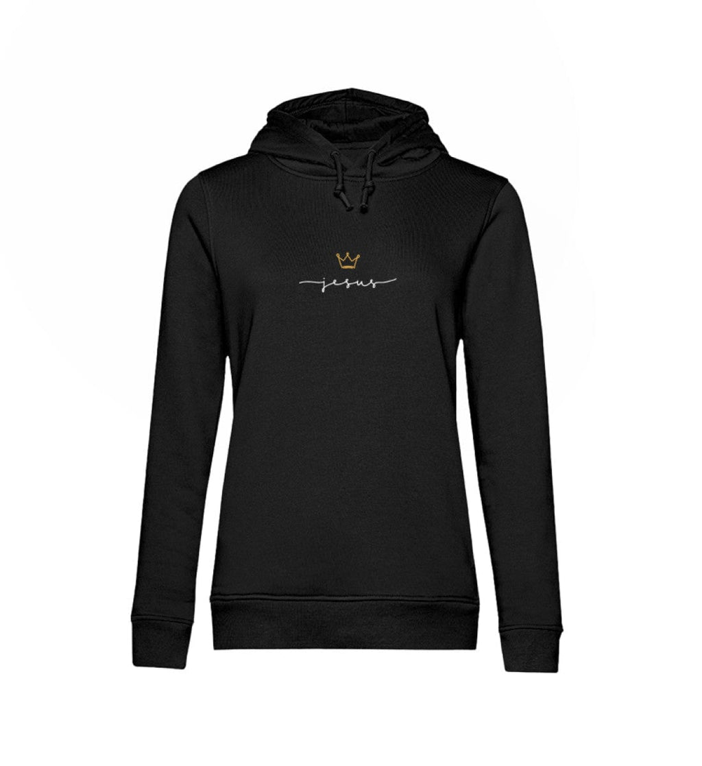 JESUS IS KING FRAUEN HOODIE Damen Organic Hoodie B&C Shirtee Schwarz XS 