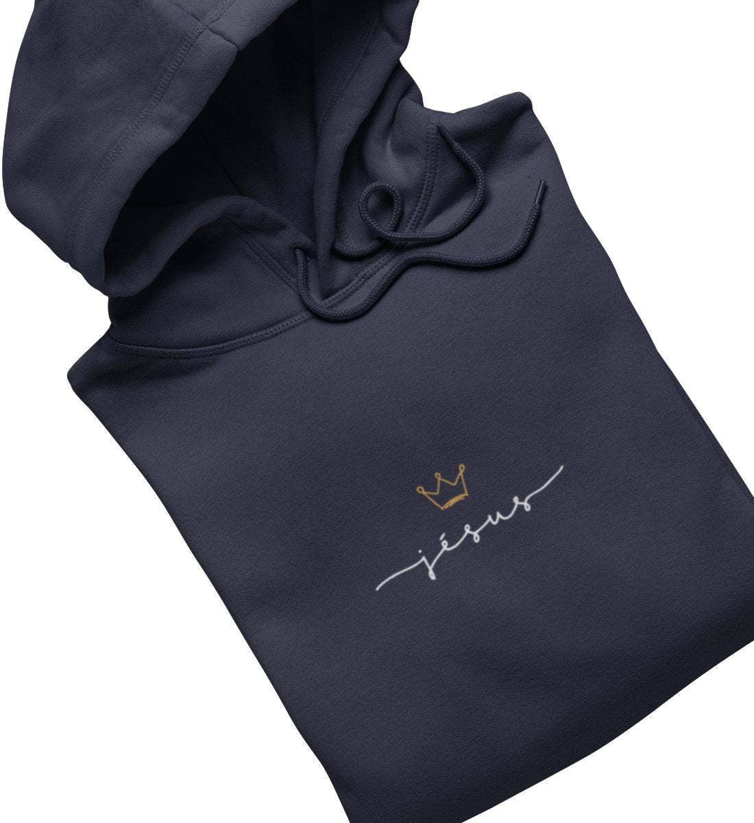 JESUS IS KING FRAUEN HOODIE (französisch) Damen Organic Hoodie B&C Shirtee Dunkelblau XS 