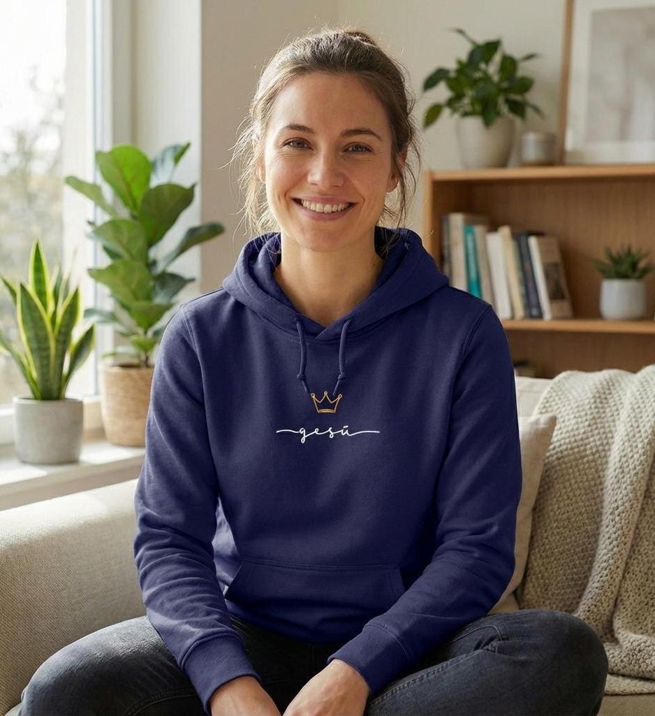 JESUS IS KING FRAUEN HOODIE ITALIENISCH Damen Organic Hoodie B&C Shirtee 