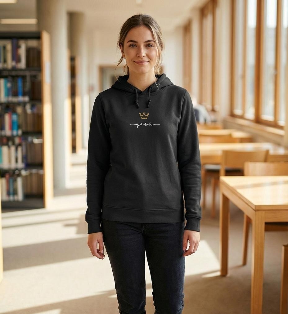 JESUS IS KING FRAUEN HOODIE ITALIENISCH Damen Organic Hoodie B&C Shirtee 