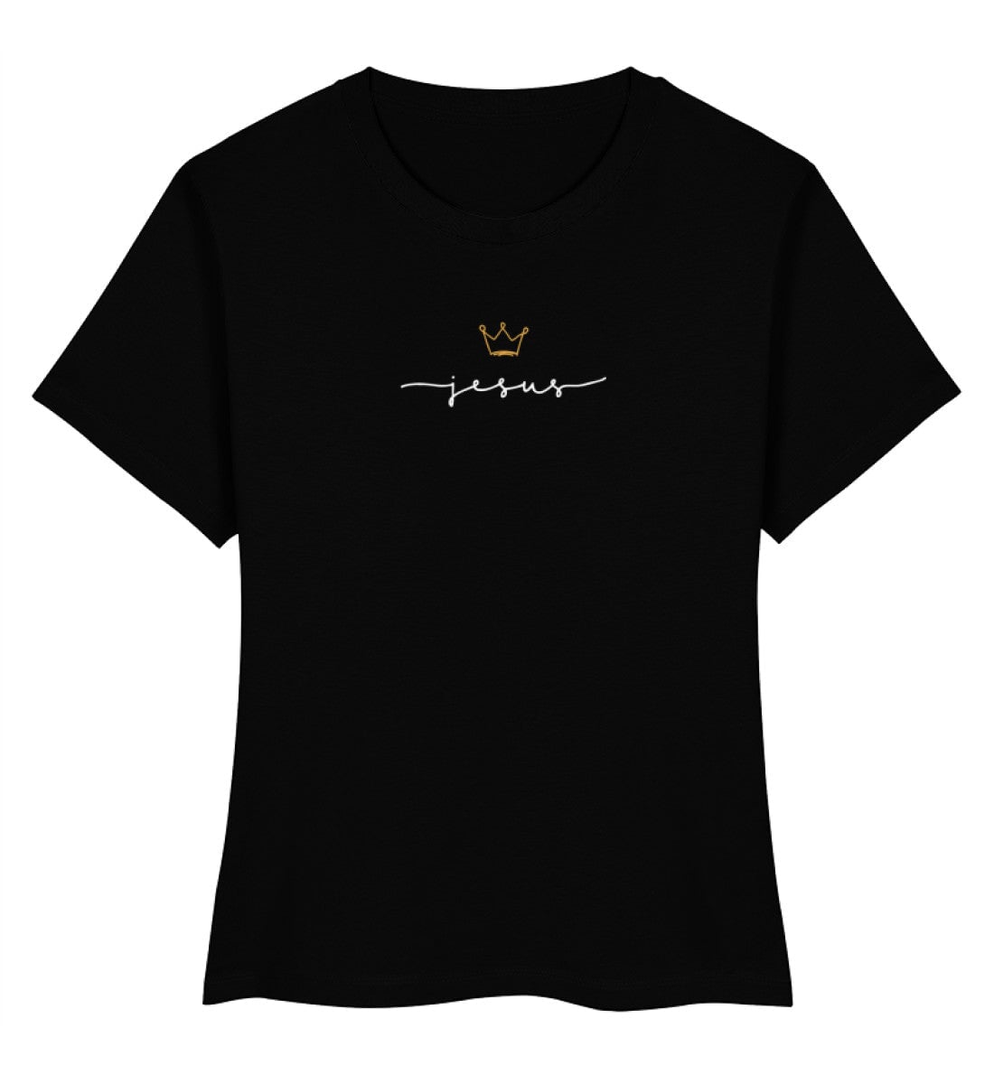 JESUS IS KING FRAUEN SHIRT - Damen Premium Organic Shirt Stella Muser Shirt ST/ST Shirtee Black XS 