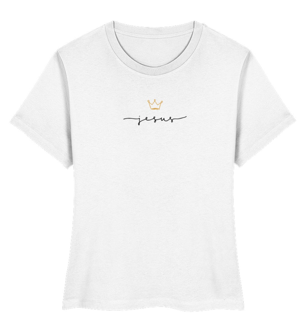 JESUS IS KING FRAUEN SHIRT - Damen Premium Organic Shirt Stella Muser Shirt ST/ST Shirtee White XS 