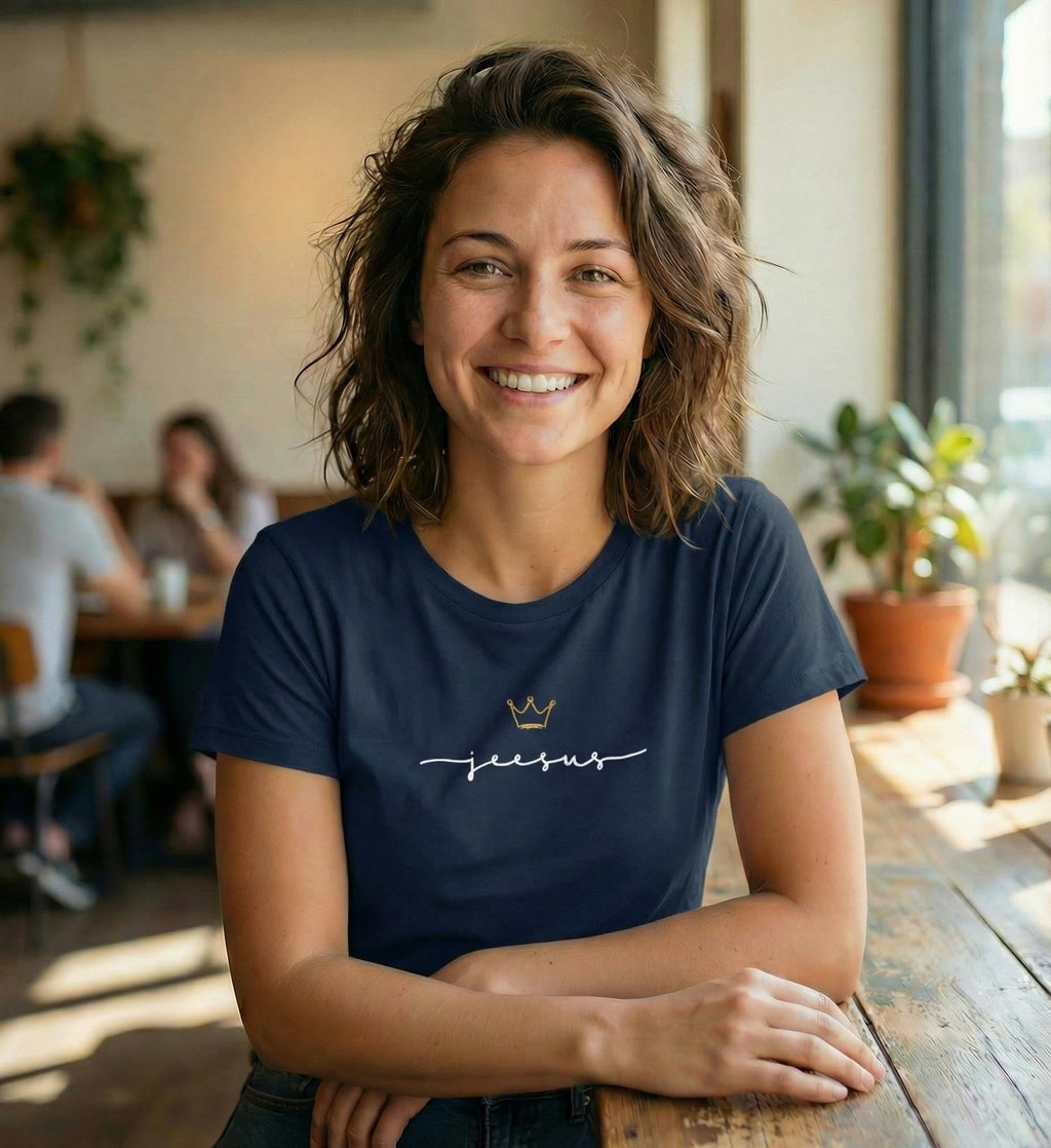 JESUS IS KING FRAUEN SHIRT ESTNISCH Stella Muser Shirt ST/ST Shirtee 