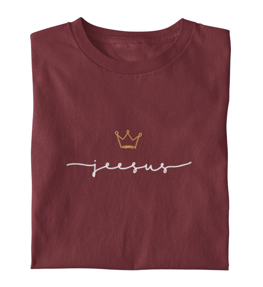 JESUS IS KING FRAUEN SHIRT ESTNISCH Stella Muser Shirt ST/ST Shirtee Burgund XS 