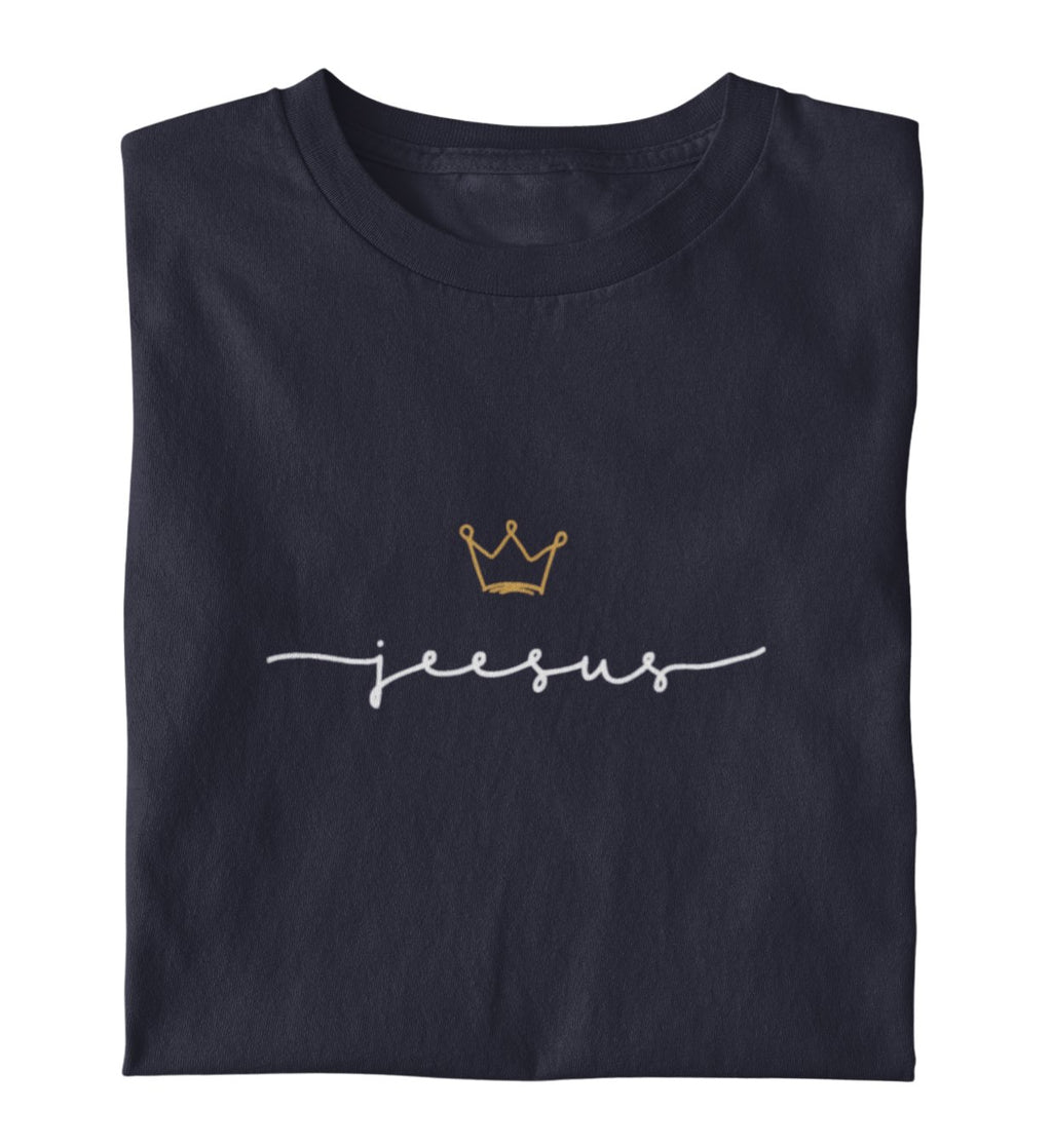 JESUS IS KING FRAUEN SHIRT ESTNISCH Stella Muser Shirt ST/ST Shirtee Dunkelblau XS 