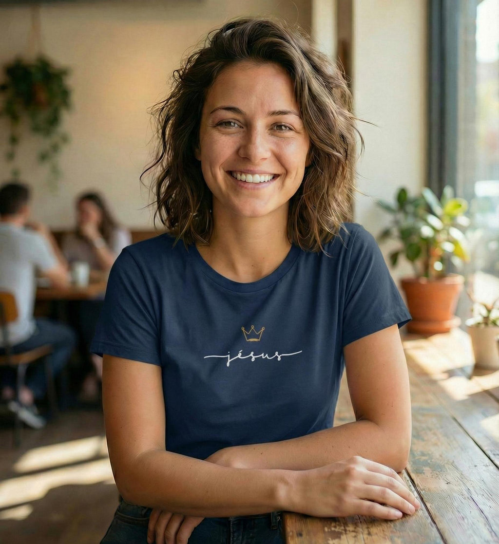 JESUS IS KING FRAUEN SHIRT FRANZÖSISCH Stella Muser Shirt ST/ST Shirtee 