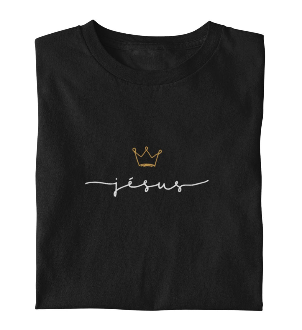 JESUS IS KING FRAUEN SHIRT (französisch) Stella Muser Shirt ST/ST Shirtee Schwarz XS 