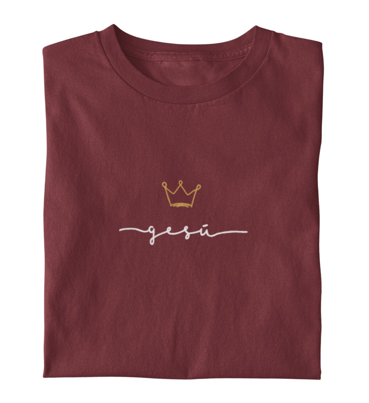 JESUS IS KING FRAUEN SHIRT (italienisch) Stella Muser Shirt ST/ST Shirtee Burgund XS 