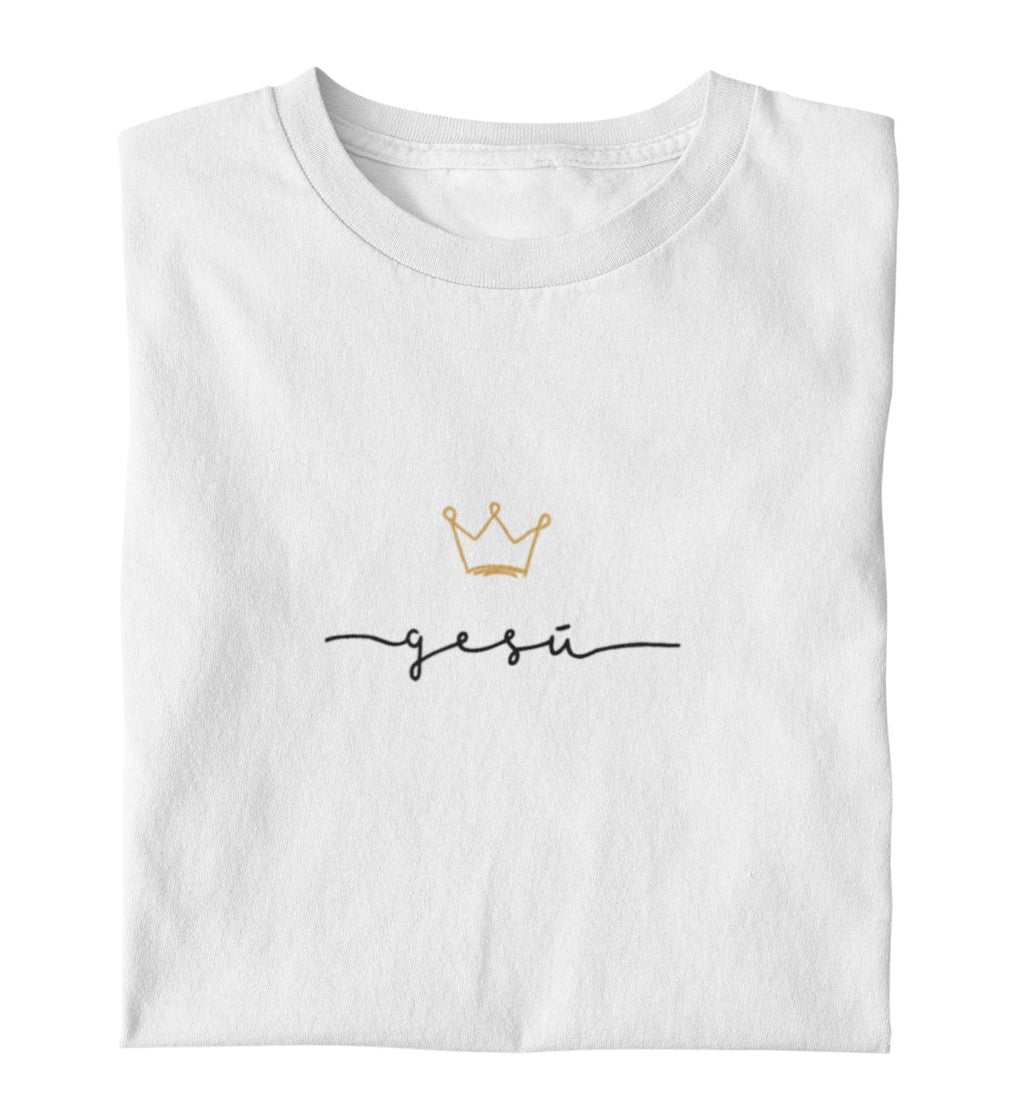 JESUS IS KING FRAUEN SHIRT (italienisch) Stella Muser Shirt ST/ST Shirtee Weiß XS 
