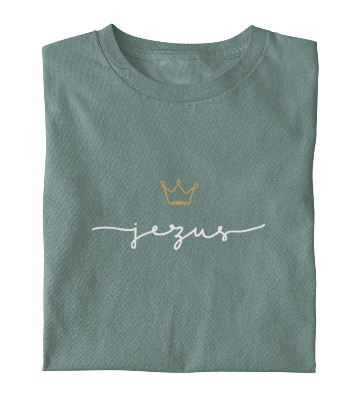 JESUS IS KING FRAUEN SHIRT POLNISCH Stella Muser Shirt ST/ST Shirtee Fjordgrün XS 