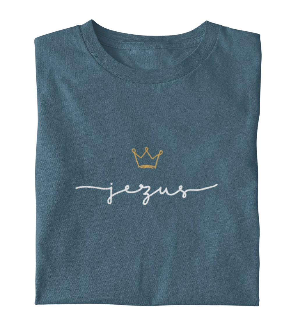 JESUS IS KING FRAUEN SHIRT POLNISCH Stella Muser Shirt ST/ST Shirtee Schieferblau XS 