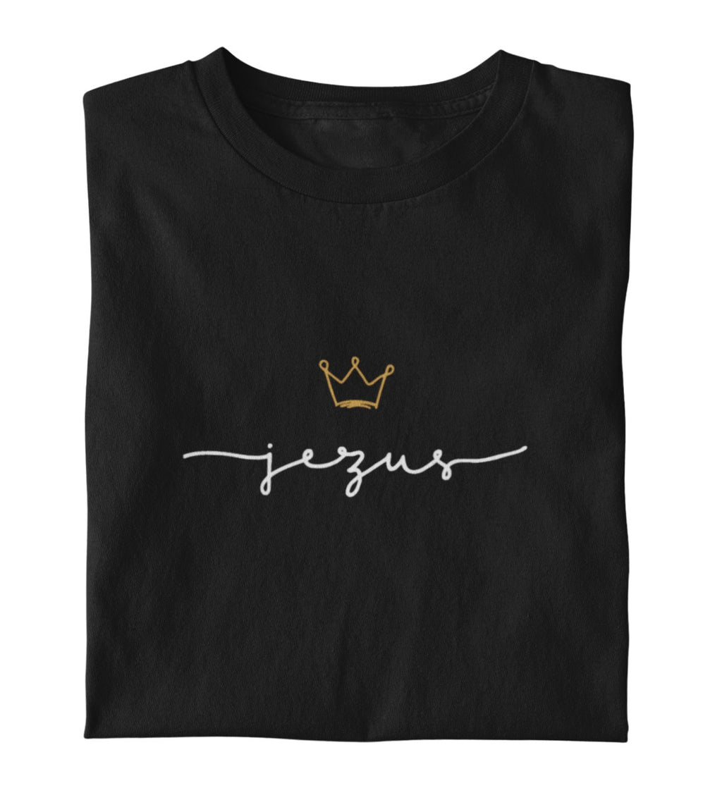 JESUS IS KING FRAUEN SHIRT POLNISCH Stella Muser Shirt ST/ST Shirtee Schwarz XS 