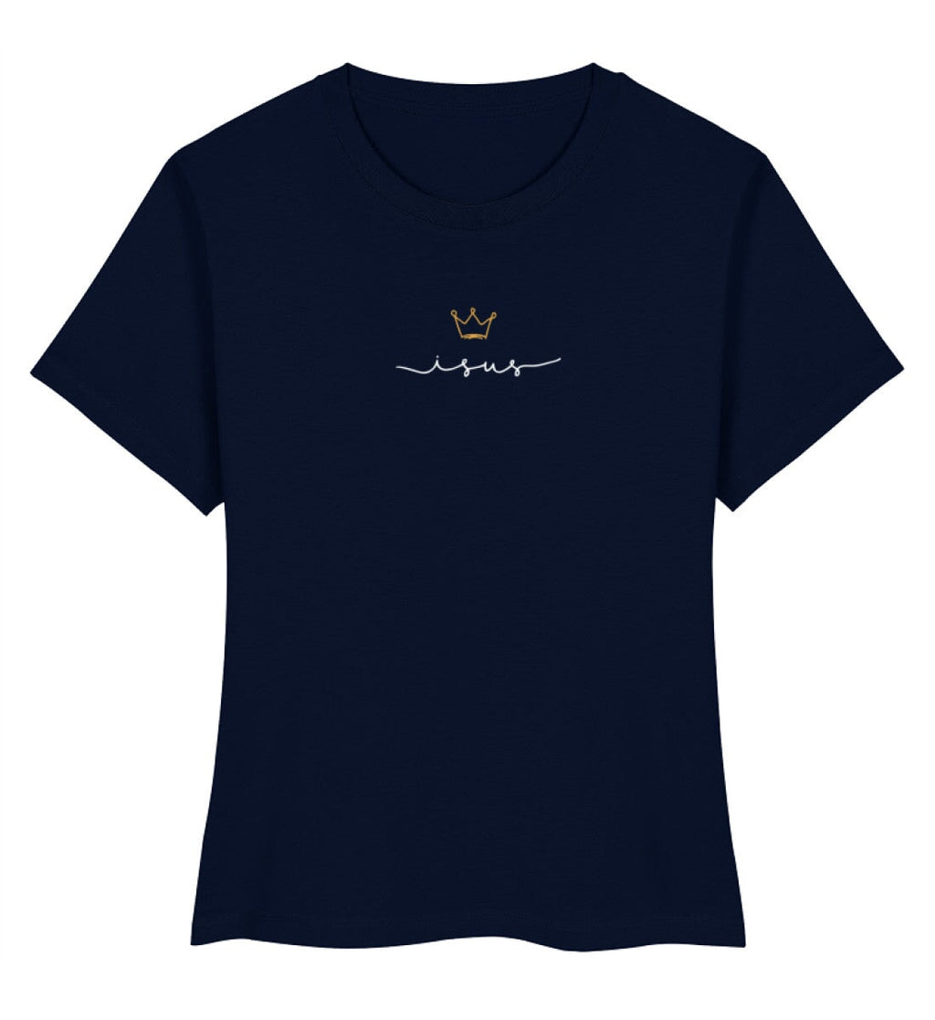 JESUS IS KING FRAUEN SHIRT RUMÄNISCH Stella Muser Shirt ST/ST Shirtee Dunkelblau XS 