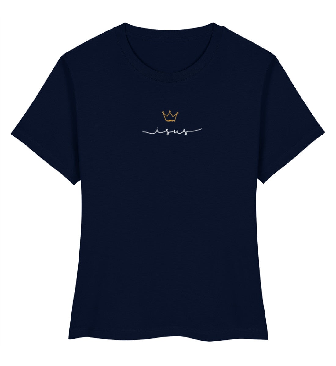 JESUS IS KING FRAUEN SHIRT RUMÄNISCH Stella Muser Shirt ST/ST Shirtee Dunkelblau XS 