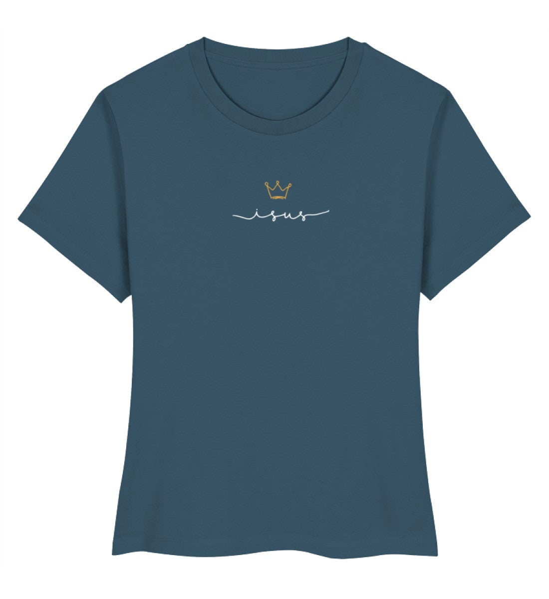 JESUS IS KING FRAUEN SHIRT RUMÄNISCH Stella Muser Shirt ST/ST Shirtee Schieferblau XS 