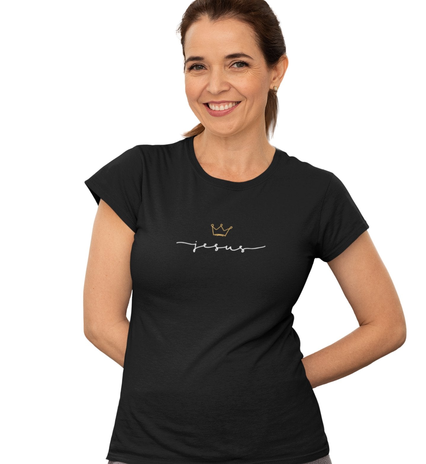 JESUS IS KING FRAUEN SHIRT Stella Muser Shirt ST/ST Shirtee 