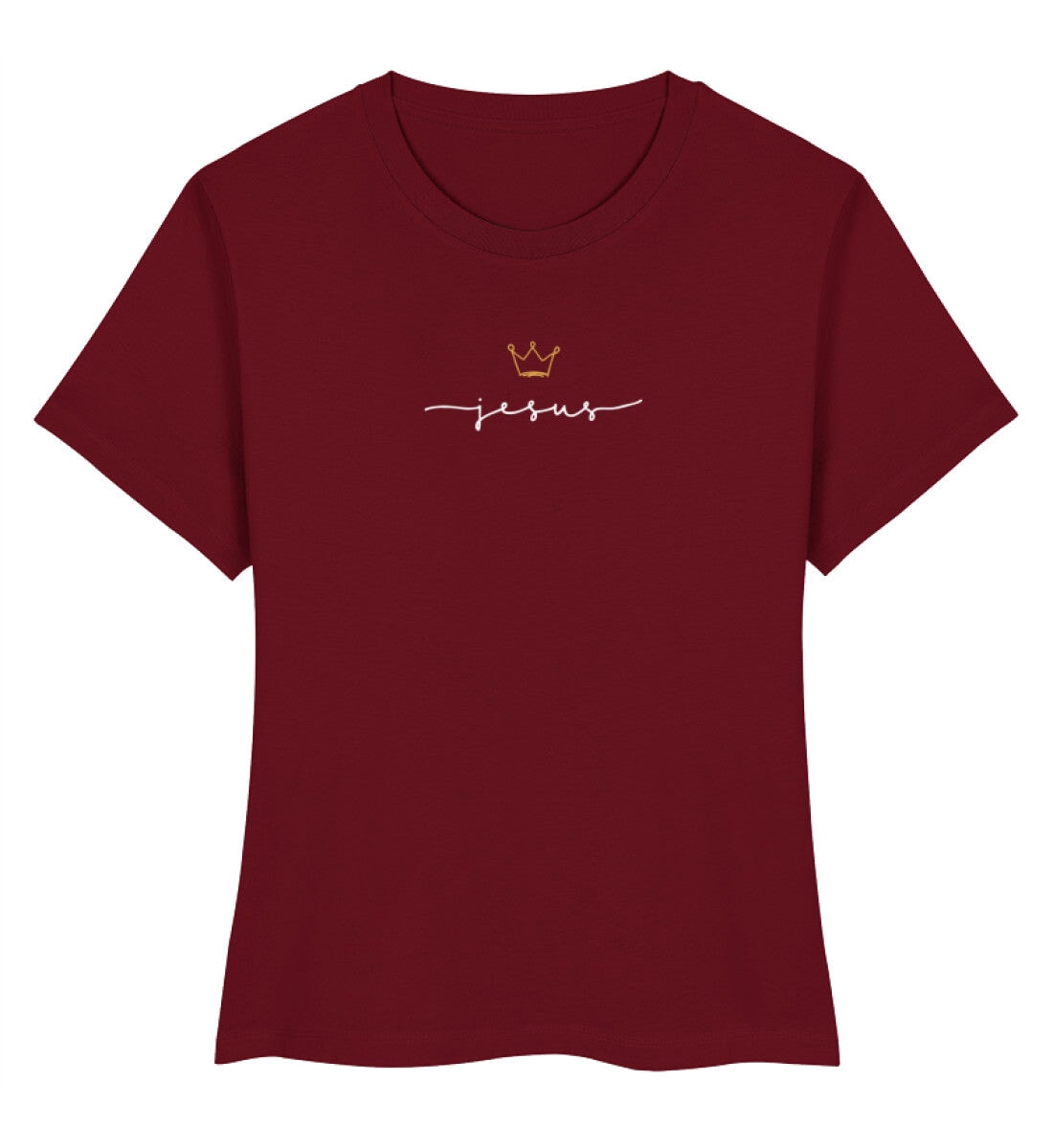 JESUS IS KING FRAUEN SHIRT Stella Muser Shirt ST/ST Shirtee Burgund XS 
