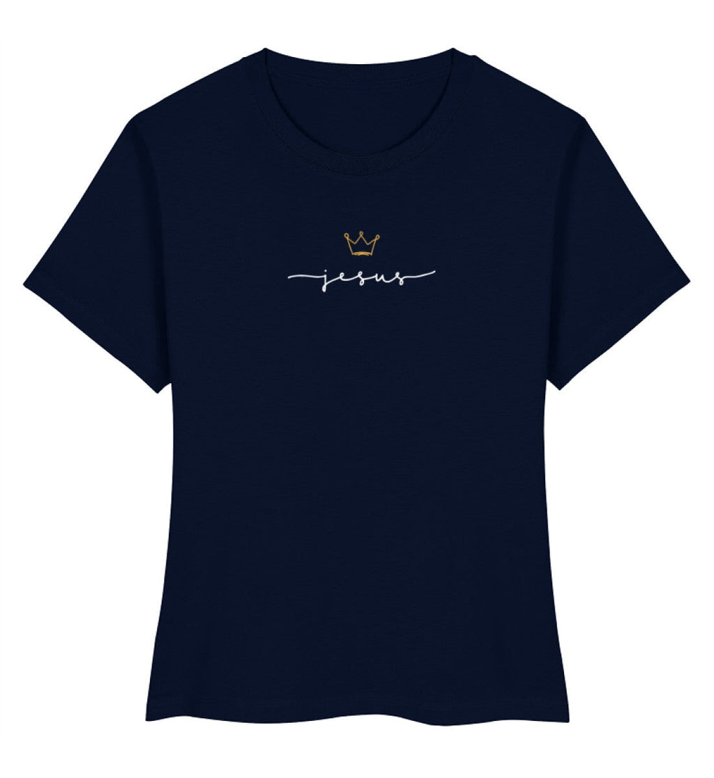 JESUS IS KING FRAUEN SHIRT Stella Muser Shirt ST/ST Shirtee Dunkelblau XS 