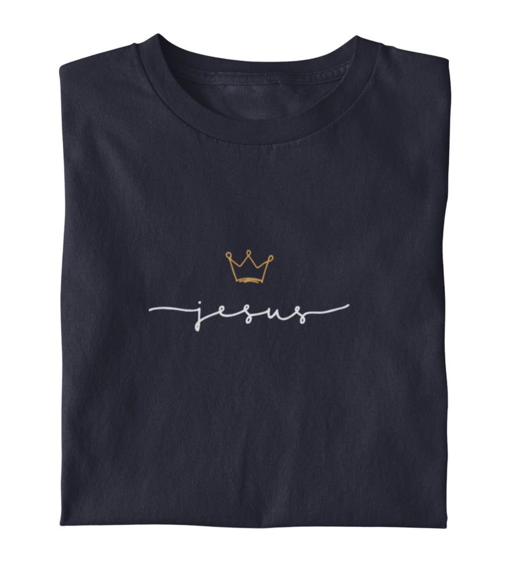 JESUS IS KING FRAUEN SHIRT Stella Muser Shirt ST/ST Shirtee Dunkelblau XS 