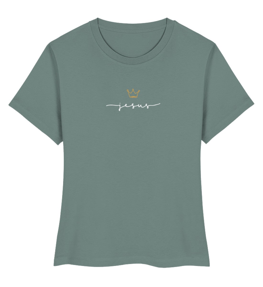 JESUS IS KING FRAUEN SHIRT Stella Muser Shirt ST/ST Shirtee Fjordgrün XS 
