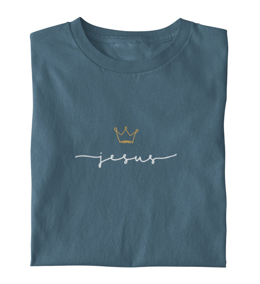 JESUS IS KING FRAUEN SHIRT Stella Muser Shirt ST/ST Shirtee Schieferblau XS 