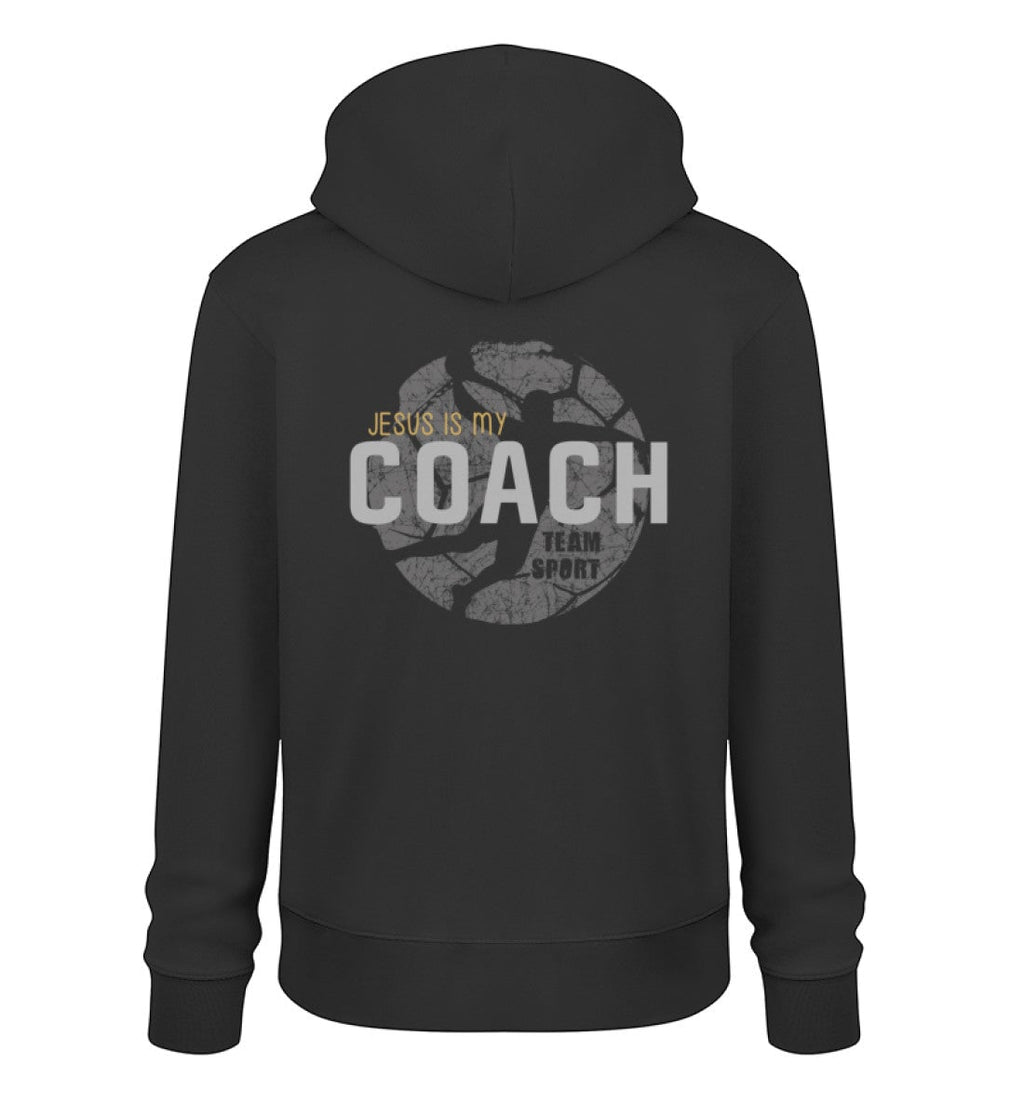 JESUS IS MY COACH HOODIE BACKPRINT - Unisex Organic Hoodie 2.0 ST/ST Cruiser Hoodie 2.0 ST/ST Shirtee Black XS 