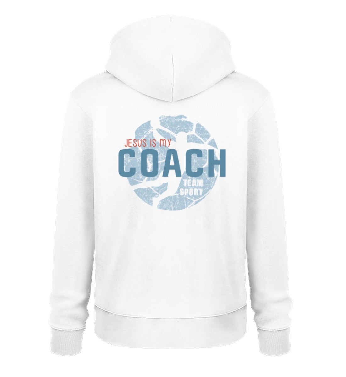 JESUS IS MY COACH HOODIE BACKPRINT - Unisex Organic Hoodie 2.0 ST/ST Cruiser Hoodie 2.0 ST/ST Shirtee White XS 