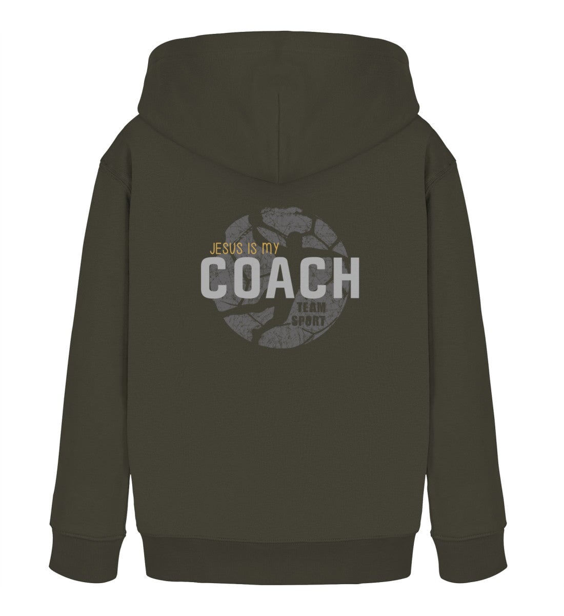 JESUS IS MY COACH KINDER HOODIE - Mini Cruiser Hoodie 2.0 ST/ST Mini Cruiser Hoodie 2.0 ST/ST Shirtee Khaki 3/4 