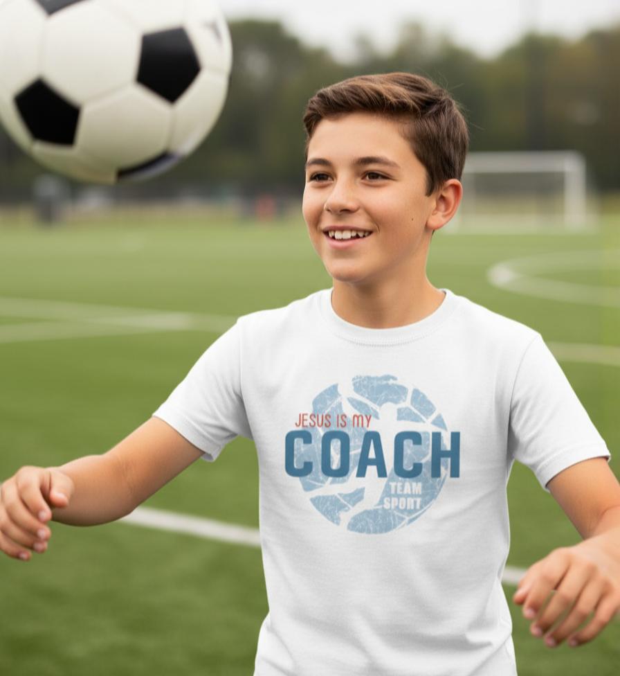 JESUS IS MY COACH KINDER SHIRT Mini Creator T-Shirt 2.0 ST/ST Shirtee 