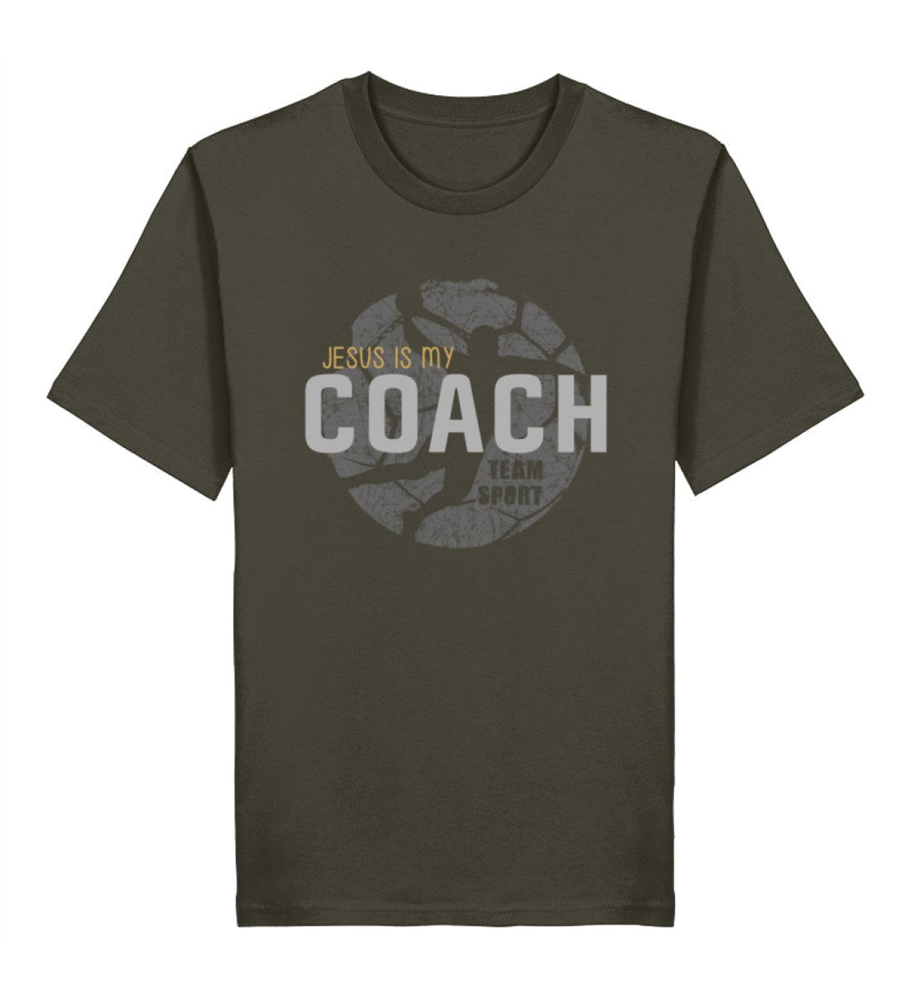 JESUS IS MY COACH SHIRT - Herren Premium Organic Shirt 2.0 ST/ST Creator T-Shirt 2.0 ST/ST Shirtee Khaki XS 