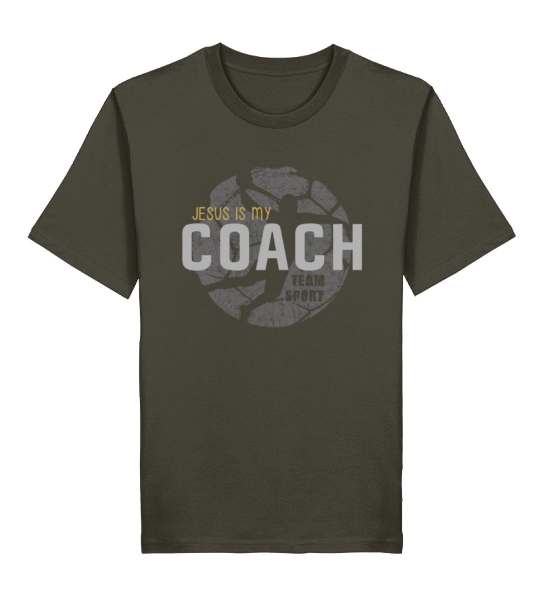 JESUS IS MY COACH SHIRT - Herren Premium Organic Shirt 2.0 ST/ST Creator T-Shirt 2.0 ST/ST Shirtee Khaki XS 