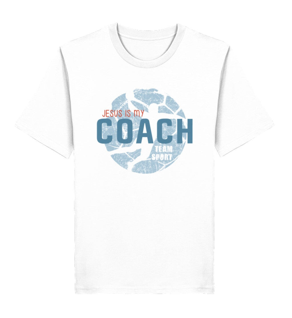 JESUS IS MY COACH SHIRT - Herren Premium Organic Shirt 2.0 ST/ST Creator T-Shirt 2.0 ST/ST Shirtee White XS 