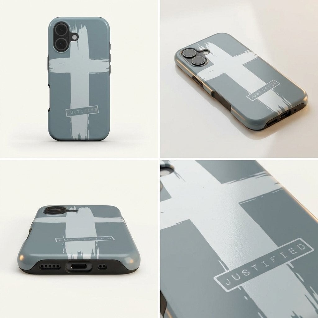 JUSTIFIED robuste Handyhülle in Blau Tech Accessories Podbase 