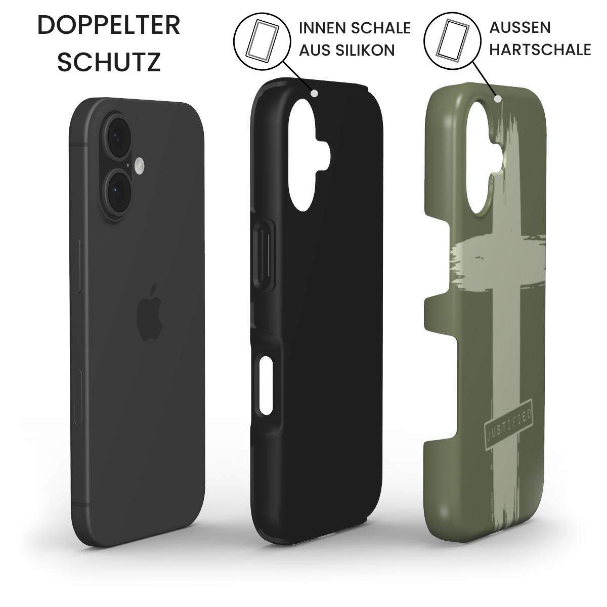 JUSTIFIED robuste Handyhülle in Grün Tech Accessories Podbase 