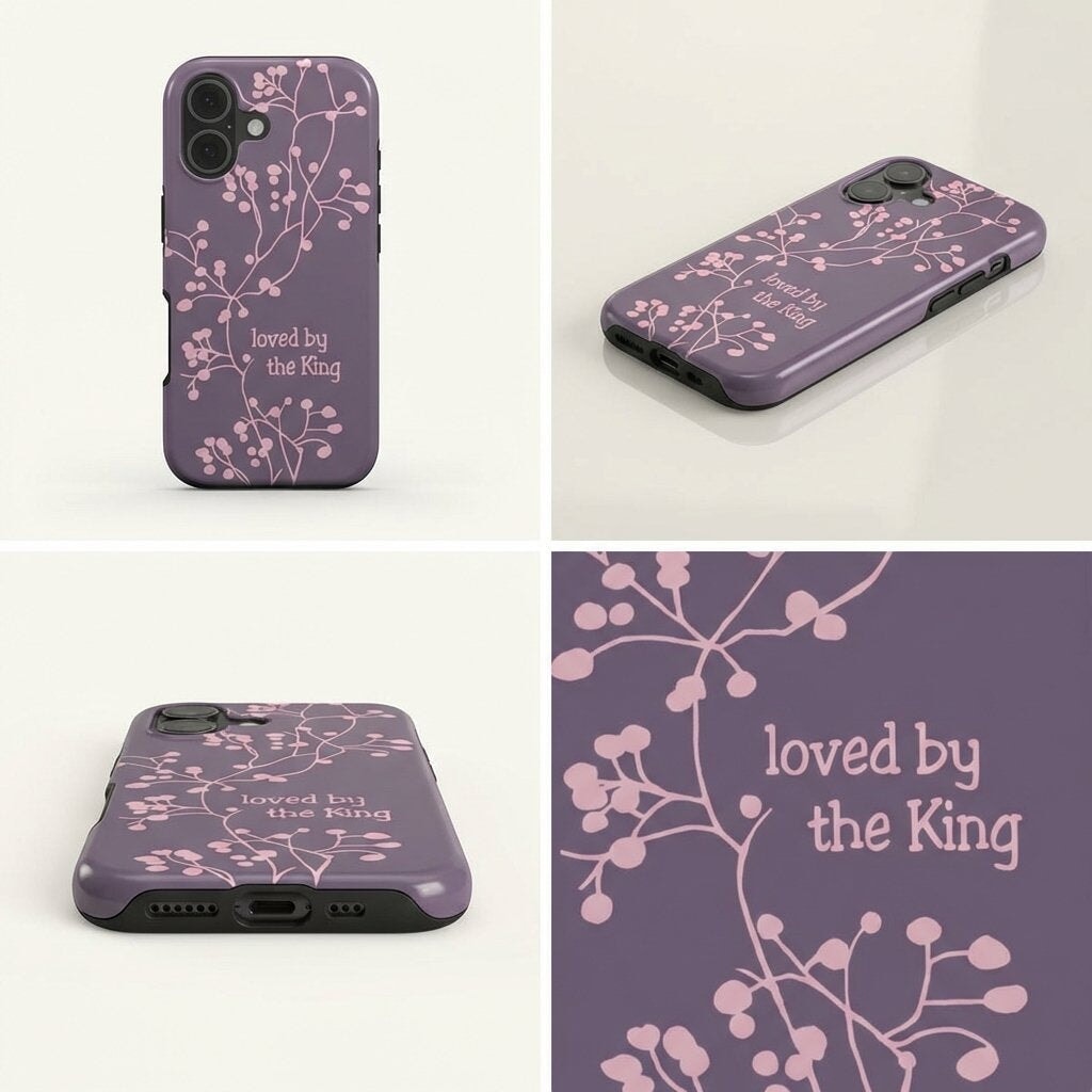 Loved by the King Robuste Handyhülle in Flieder Tech Accessories Podbase 
