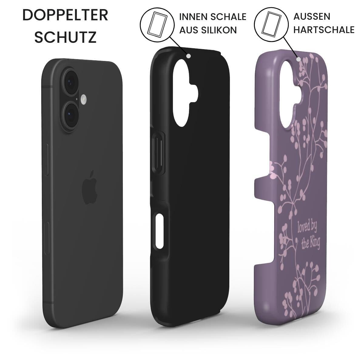 Loved by the King Robuste Handyhülle in Flieder Tech Accessories Podbase 