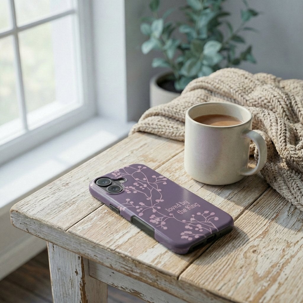 Loved by the King Robuste Handyhülle in Flieder Tech Accessories Podbase 