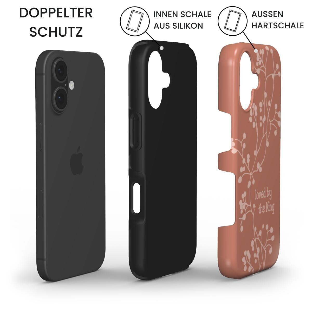 Loved by the King Robuste Handyhülle in Terrakotta Tech Accessories Podbase 