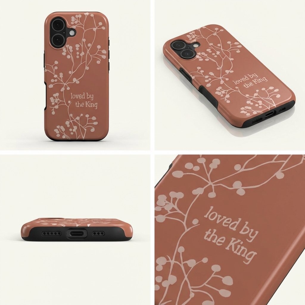 Loved by the King Robuste Handyhülle in Terrakotta Tech Accessories Podbase 