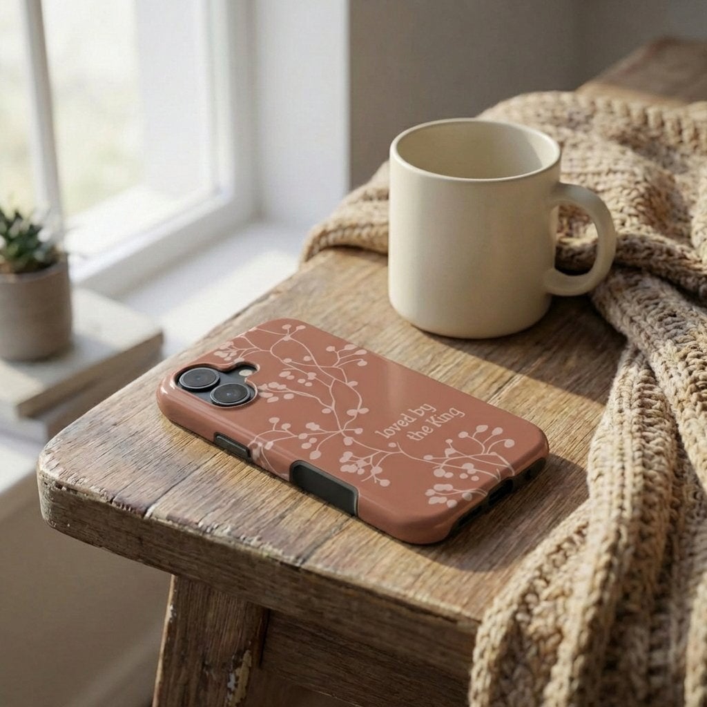 Loved by the King Robuste Handyhülle in Terrakotta Tech Accessories Podbase 