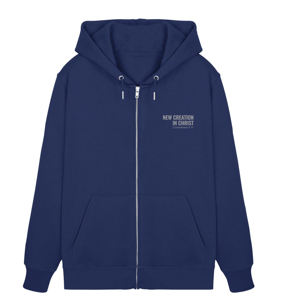 NEW CREATION IN CHRIST ZIPPER - Unisex Organic Zipper 2.0 ST/ST Connector Zipper 2.0 ST/ST Shirtee French Navy XS 