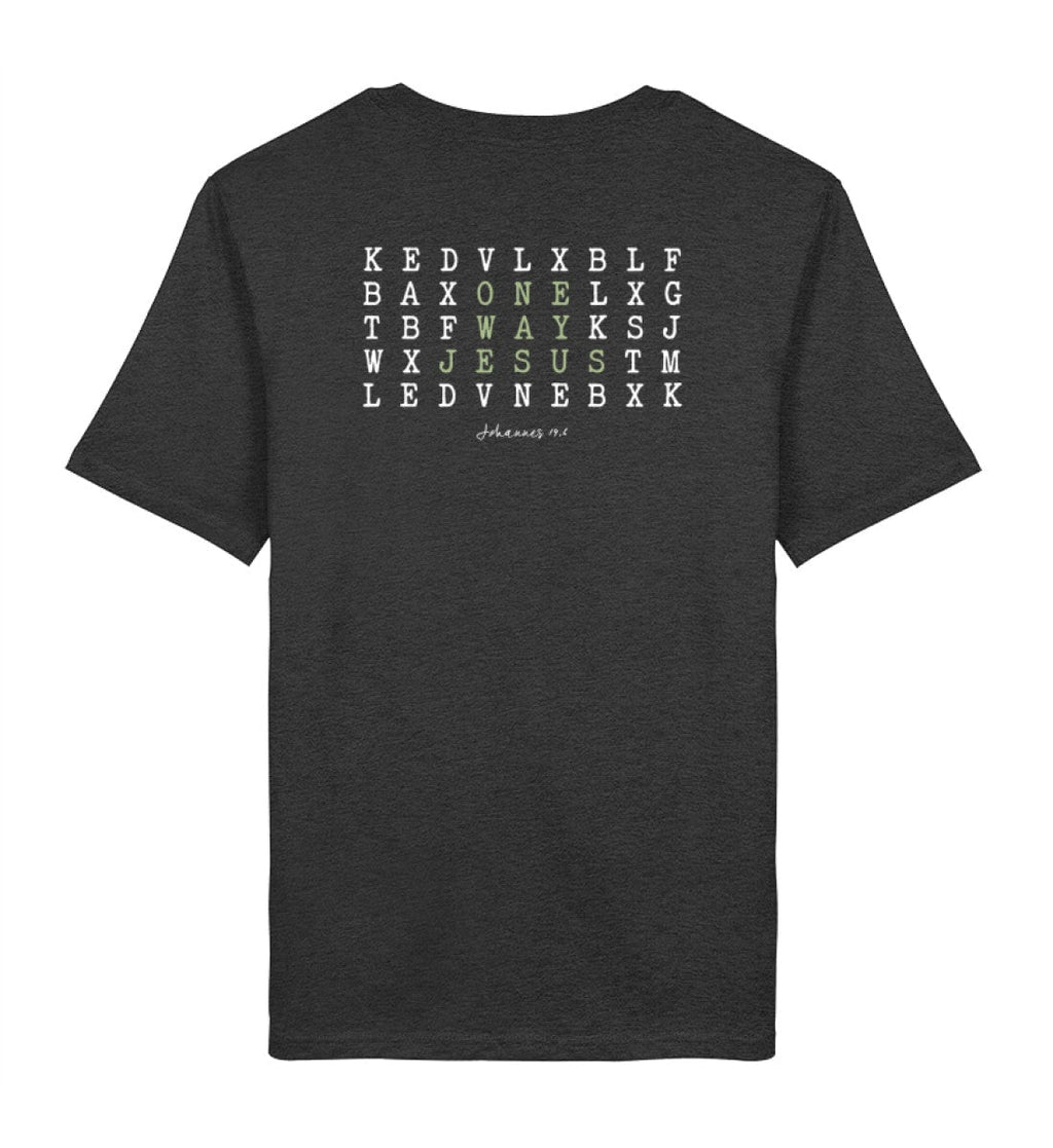 ONE WAY JESUS SHIRT BACKPRINT Creator T-Shirt 2.0 ST/ST Shirtee Dunkelgrau XS 