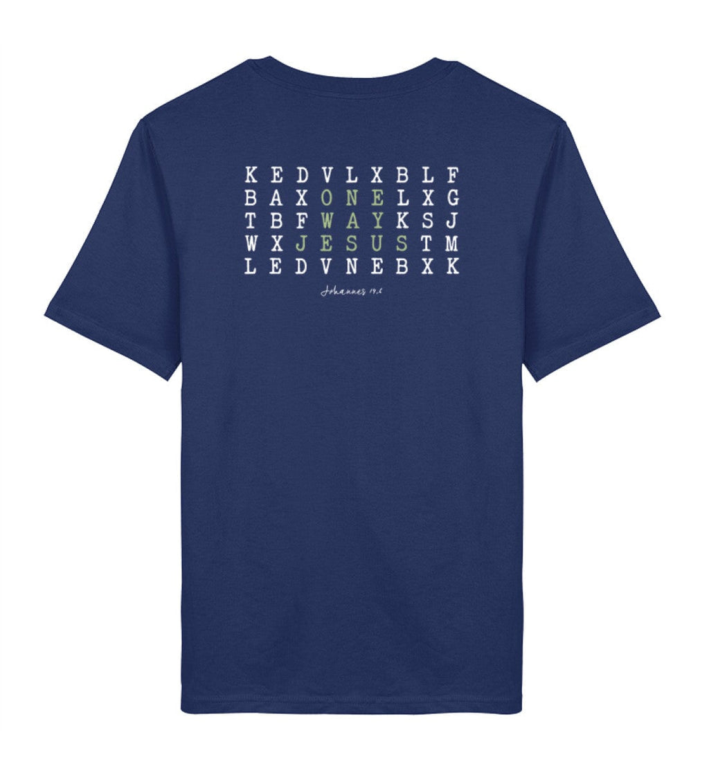 ONE WAY JESUS SHIRT BACKPRINT - Herren Premium Organic Shirt 2.0 ST/ST Creator T-Shirt 2.0 ST/ST Shirtee French Navy XS 