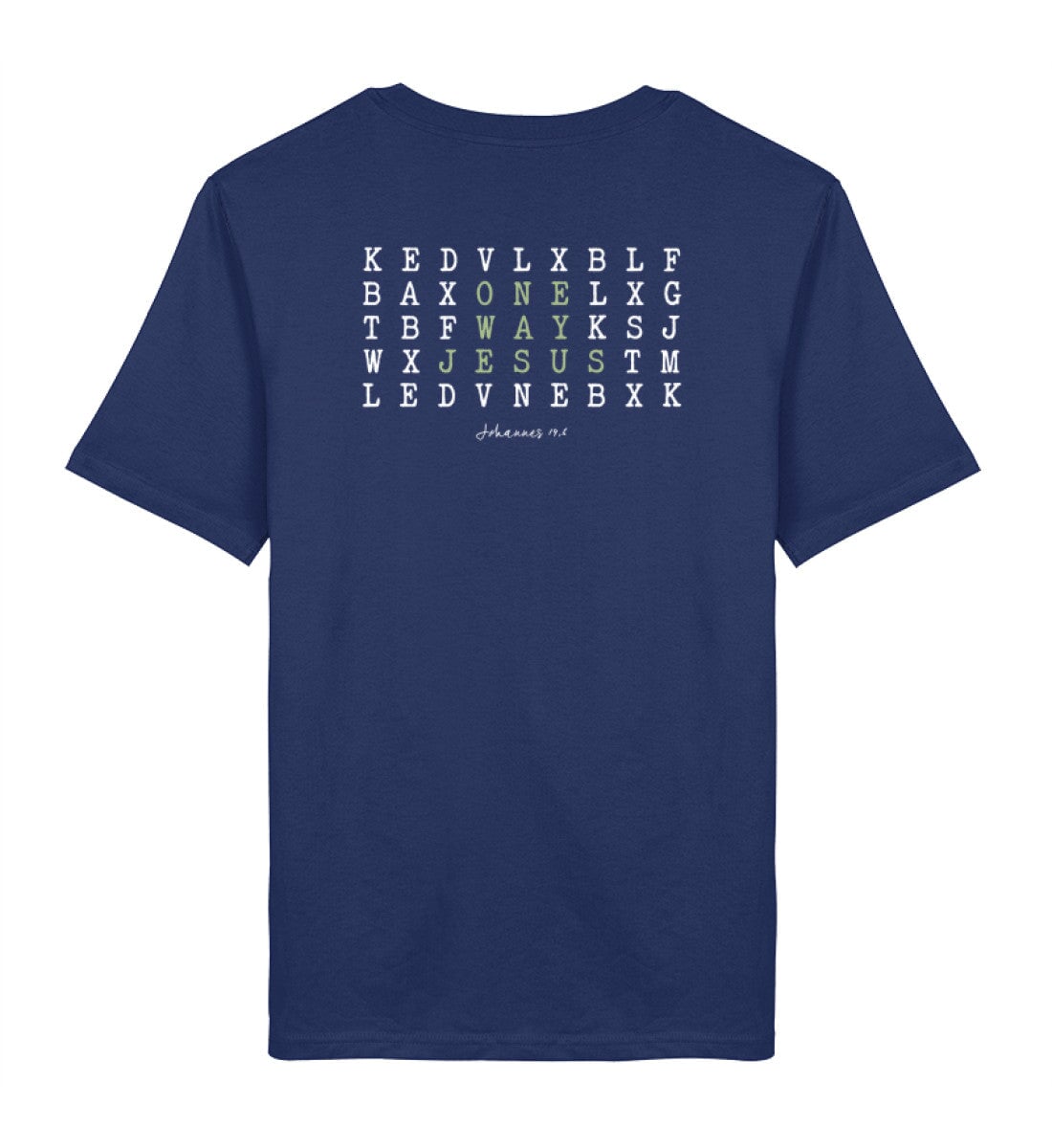 ONE WAY JESUS SHIRT BACKPRINT - Herren Premium Organic Shirt 2.0 ST/ST Creator T-Shirt 2.0 ST/ST Shirtee French Navy XS 