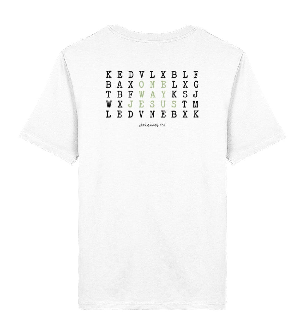 ONE WAY JESUS SHIRT BACKPRINT - Herren Premium Organic Shirt 2.0 ST/ST Creator T-Shirt 2.0 ST/ST Shirtee White XS 